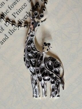 Giraffe w/ Baby Pendant Necklace